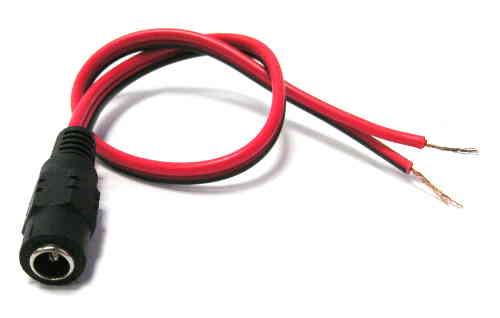 DC5.5x2.1mm Jack Pig Tail Red & Black Cable